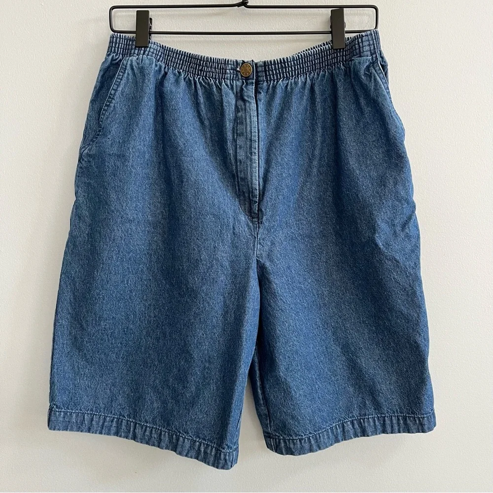 Vintage Women’s Denim Shorts Size 16 Blair Baggy Modest Grandmacore